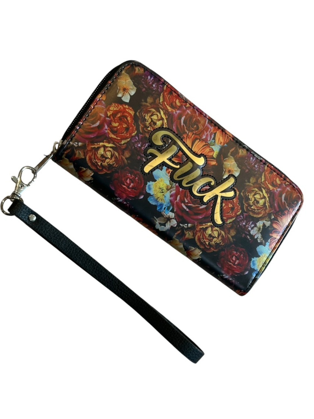 NWOT Floral “Fu*k” Wristlet Wallet